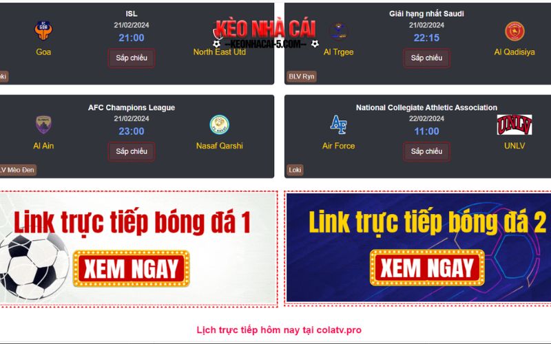 Colatv.Info - Colatv, Trải Nghiệm Xem Bóng Đá Trực Tiếp Khác Biệt 7 Theo dõi các chất đấu đẳng cấp tại colatv